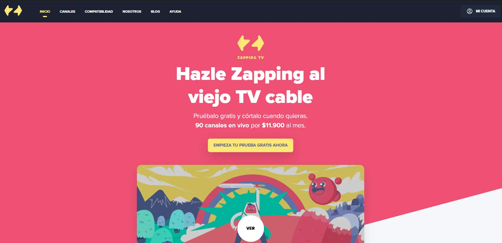HomePage de Zapping el 2020